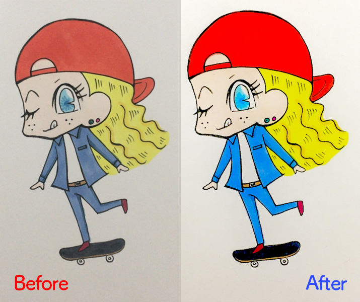 アプリ不要！iPhoneだけで手描きイラストや画像を加工する方法（Before・After）